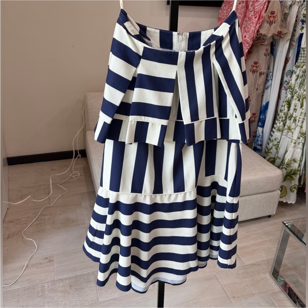Farm Rio: Blue Mixed Stripes Midi Skirt - Picture 5 of 12